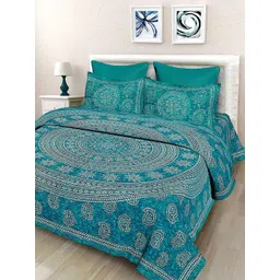 Cotton Choice Multicoloured 180 TC King Bedsheet with 2 Pillow Covers-picture-19