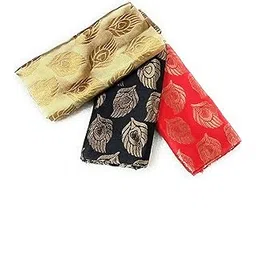 cotton colors Silk-Cotton Blouse Piece Material for Women, Unstitched, Combo of 3 (1 meter each) - Navratri Special, Durga Puja Special, Oti Bharan, Ugadi Special -C76-picture-47