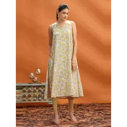 Cotton Culture Light Yellow Cotton Regular Fit Printed Kurtas-picture-44