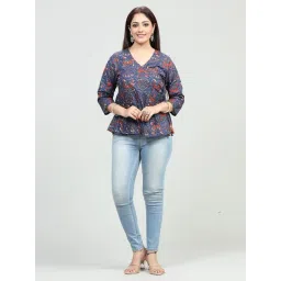 Cotton Culture Navy Blue Printed Kurti-picture-22