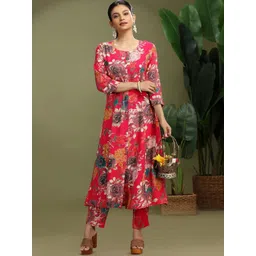 COTTON CULTURE Women Floral Printed Kurta with Trousers-picture-22