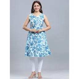 COTTON CULTURE Women Floral Printed Thread Work Floral Kurta-picture-39