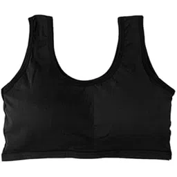 Cotton Full Coverage Non Padded Wire Free Air Sports Bra for Women Black-picture-30