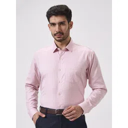 Cottonking Men Slim Fit Textured Spread Collar Cotton Formal Shirt-picture-39