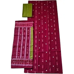 cottonsilk & khanduapata Odisha Sambalpuri Handloom Woman's Pure Cotton Handloom Dress Material With Dupatta Bottom Wear 3 Pic Set Sambalpuri dress material Unstitched-picture-12