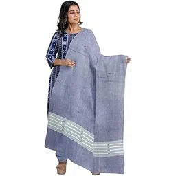 cottonsilk & khanduapata Odisha Sambalpuri Handloom Women's Ikat Cotton Ethnic Dress Material Set Unstitched salwar suit for Women's image 1
