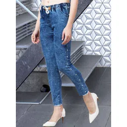 COUTUME COLLECTIONS Women Regular Fit Mid-Rise Light Fade Jeans-picture-27