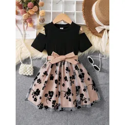 COUTURE VILLAGE Floral Print Cold-Shoulder Fit & Flare Dress-picture-28