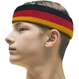 Couver National Country Flag color Headband 1 piece Black / Red / Gold Yellow One Size-picture-35