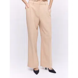 Cover Story Beige Mid Rise Regular Fit Trousers-picture-33
