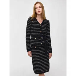 Cover Story Black Cotton Striped Sweaters-picture-22