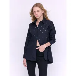 Cover Story Black Polka Dot Print Shirt-picture-36