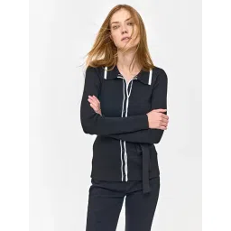 Cover Story Black Polyester Cardigan-picture-43