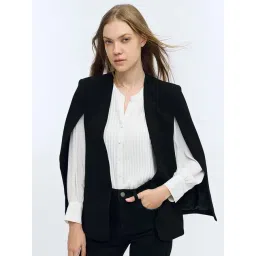 Cover Story Black Solid Cape Jacket-picture-40