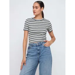 Cover Story Blue Cotton Relaxed Fit Striped Top-picture-42