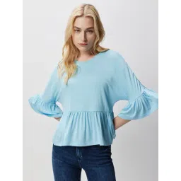 Cover Story Blue Peplum Top-picture-25