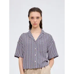 Cover Story Blue Printed Shirt-picture-42