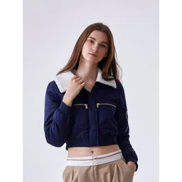 Cover Story Blue Regular Fit Bomber Jacket-picture-41