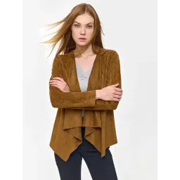 Cover Story Brown Polyester Solid Shrugs and cardigans-picture-20