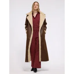Cover Story Brown Solid Long Coat-picture-11