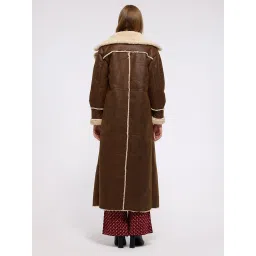 Cover Story Brown Solid Long Coat image 2