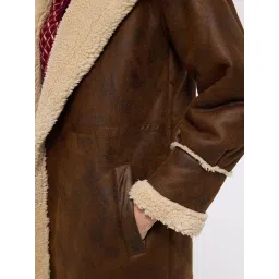 Cover Story Brown Solid Long Coat image 5