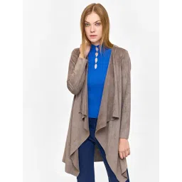 Cover Story Light Grey Polyester Solid Shrugs and cardigans-picture-42