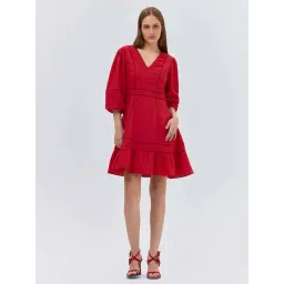 Cover Story Red Cotton Regular Fit Dress-picture-31
