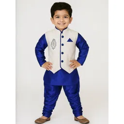 Covetus Kids-Boys Blue Kurta Sets-picture-36