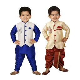 Covetus Kids-Boys Cotton Blend Solid Kurta Sets-picture-16