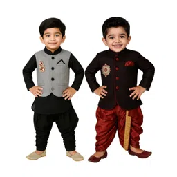 Covetus Kids-Boys Cotton Blend Solid Kurta Sets-picture-10