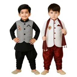 Covetus Kids-Boys Cotton Blend Solid Kurta Sets-picture-20