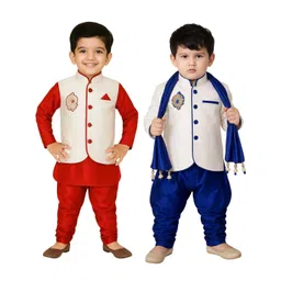 Covetus Kids-Boys Cotton Blend Solid Kurta Sets-picture-24