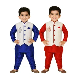 Covetus Kids-Boys Cotton Blend Solid Kurta Sets-picture-25