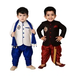 Covetus Kids-Boys Cotton Blend Solid Kurta Sets-picture-15