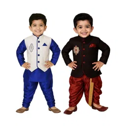 Covetus Kids-Boys Cotton Blend Solid Kurta Sets-picture-17