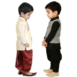 Covetus Kids-Boys Cotton Blend Solid Kurta Sets image 2