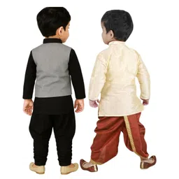 Covetus Kids-Boys Cotton Blend Solid Kurta Sets image 3