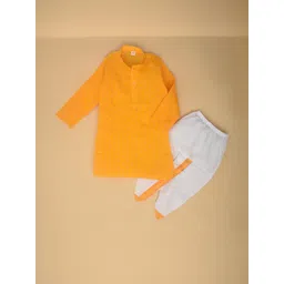 Covetus Kids-Boys Yellow Kurta Sets-picture-35