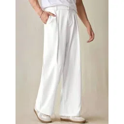 COVZ Men Relaxed Straight Leg Easy Wash Mid-Rise Pleated Korean Pants-picture-32