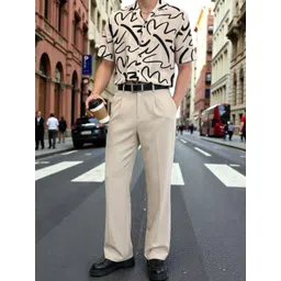 COVZ Men Smart Loose Fit Easy Wash Pleated Trousers-picture-42