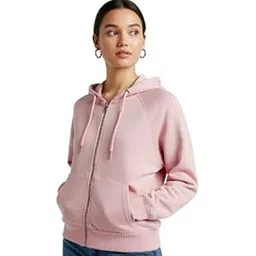 cozy & cove Women's Cotton Fleece Stylish Hoodies | Full Sleeve Solid Zipper Hooded | Side Pockets| Casual Lightweight Winter Wear Sweatshirt for Women-picture-37