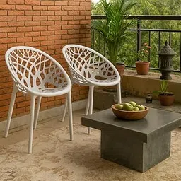 Cozy Corner Neelkamal Crystal PP Chair – Premium Durable Plastic Seating for Indoor & Outdoor Use – Ergonomic, Lightweight, Weather-Resistant, and Easy-to-Clean- Milky White, Set of 2-picture-22