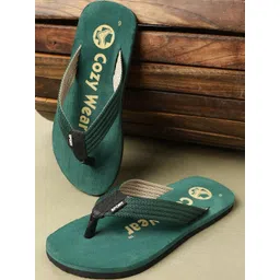 Cozy Wear Men Green Flip Flops-picture-34
