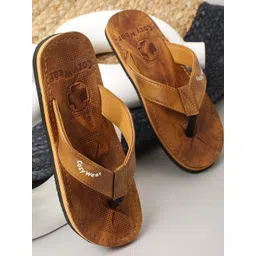 Cozy Wear Men Tan Flip Flops-picture-36