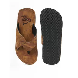 Cozy Wear Men Tan Flip Flops-picture-13