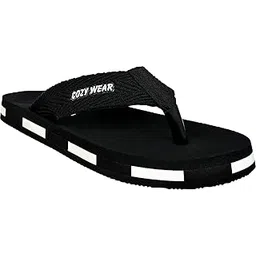 Cozy Wear Men Flip Flops (Black, 10) | Flip Flops for Men | Rubber-picture-12