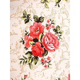 COZYEXPORTS White & Red Floral 200 GSM AC Room Cotton Single Bed Dohar image 4