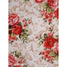 COZYEXPORTS White & Red Floral 200 GSM AC Room Cotton Single Bed Dohar image 2
