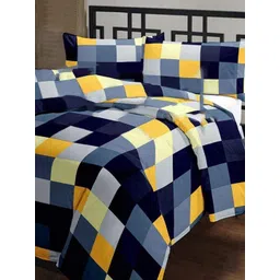 COZYEXPORTS White & Yellow Checked AC Room 200 GSM Cotton Single Bed Dohar-picture-26